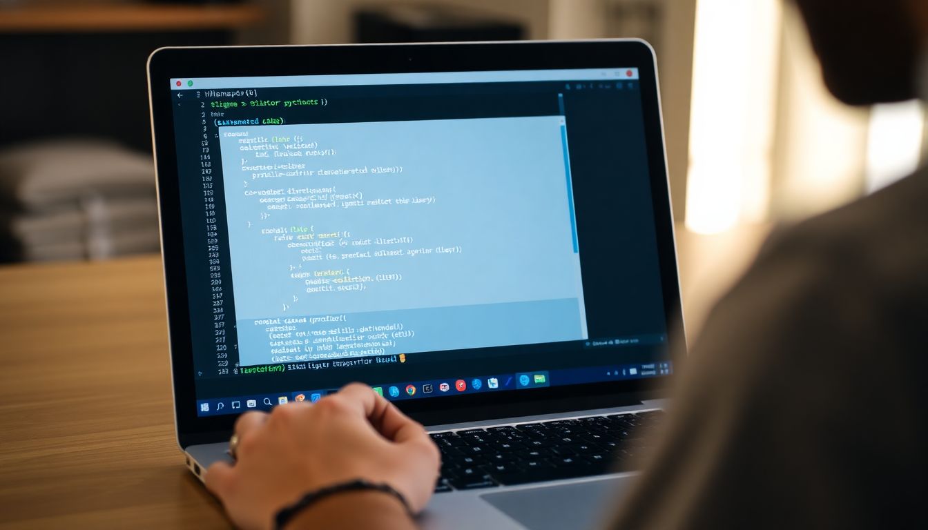 ollama-python 라이브러리를 사용해 Python 코딩 중인 개발자의 노트북과 터미널 화면