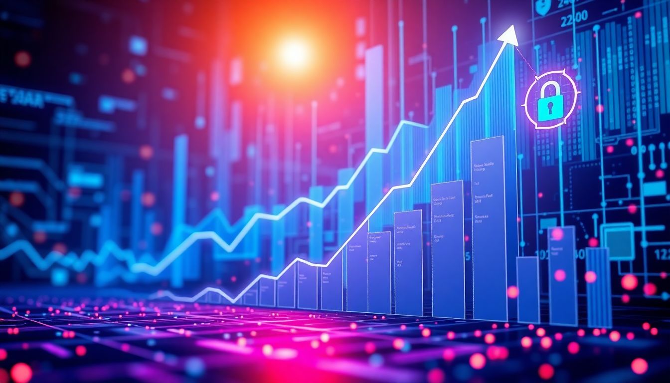 AI 검색과 개인정보 보호가 만드는 성장 기회를 표현한 미래 지향적 비즈니스 이미지