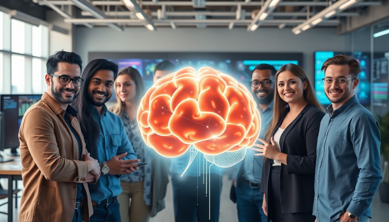 2025년 다양한 직종 사람들이 AI 중요성을 인식하는 모습