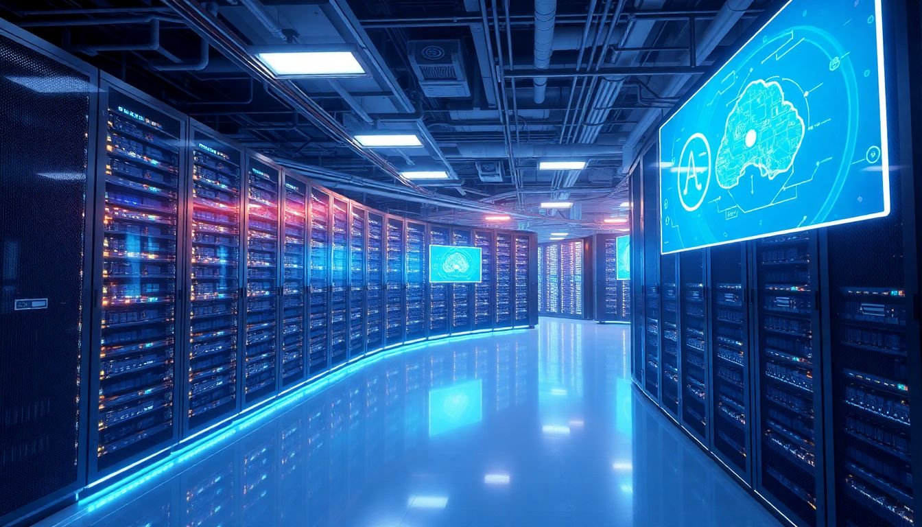 미래 지능형 클라우드 데이터 센터의 이미지