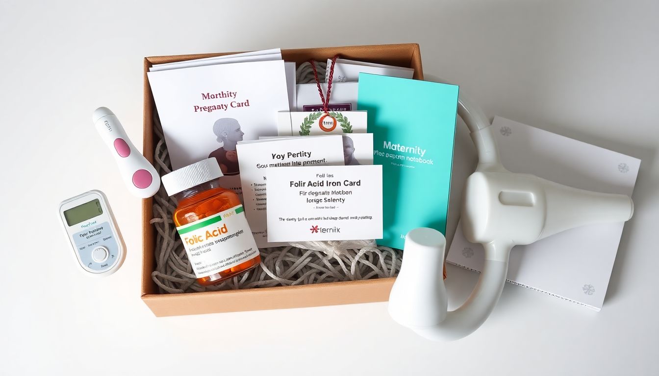 임산부 축하 선물이 깔끔하게 정리되어 있는 실사 이미지