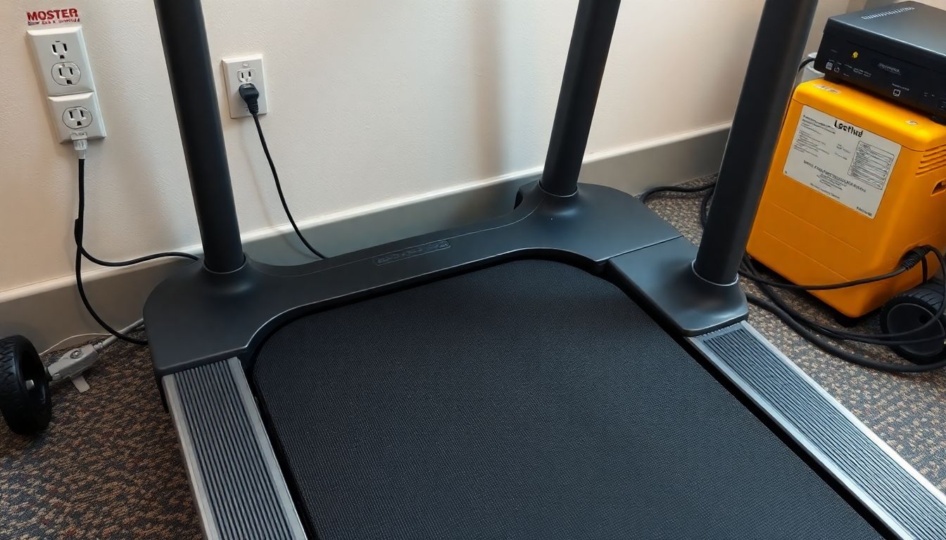 접지가 확실하게 된 러닝머신과 전기 접지 배선 설치 모습