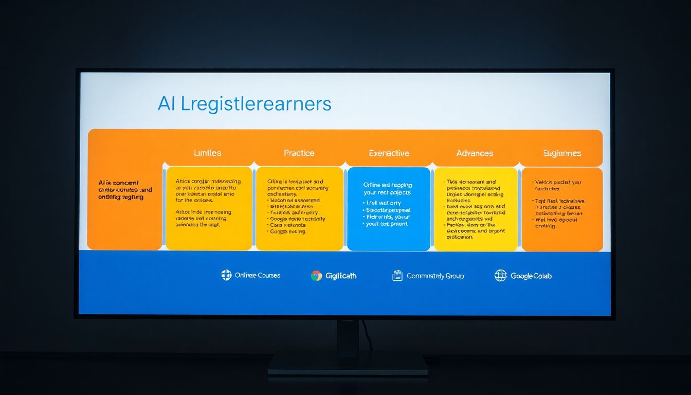 단계별 AI 학습 로드맵과 무료 온라인 학습 자료 시각화