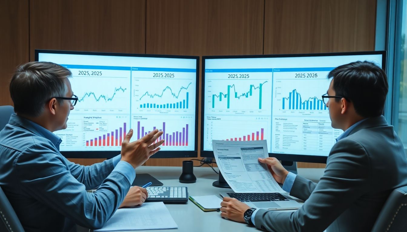 2025년과 2026년 CPI 전망과 투자 전략을 검토하는 금융 전문가들과 투자자들