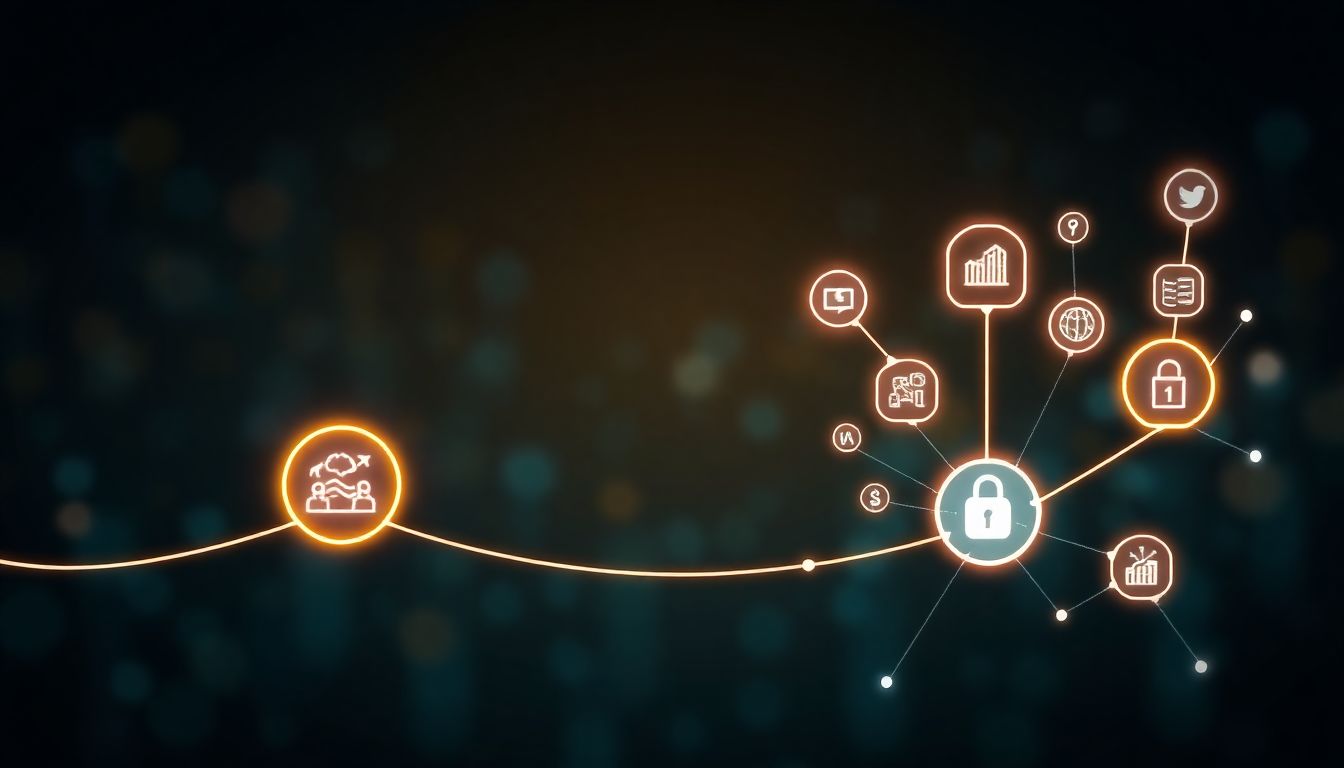 데이터 리니지가 관리 단계를 넘어 활용 단계로 진화하는 미래지향적 디지털 데이터 네트워크 이미지